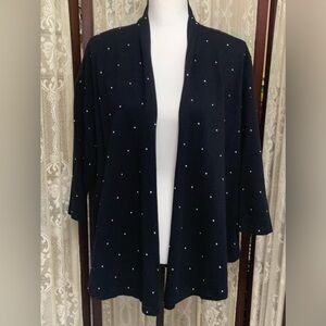 IZARO BLACK STUDDED OPEN FRONT CARDIGAN JACKET - SZ SMALL